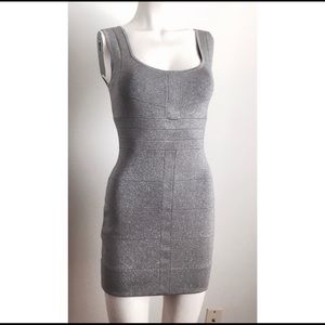 Laundry compression knit silver sparkle dress